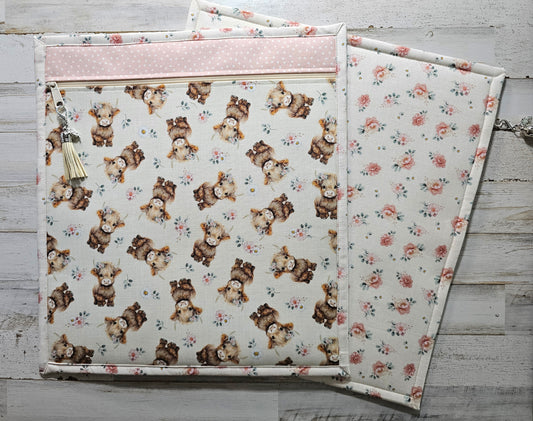 Large All Cloth Project Bag - 15" x 14" - Cows