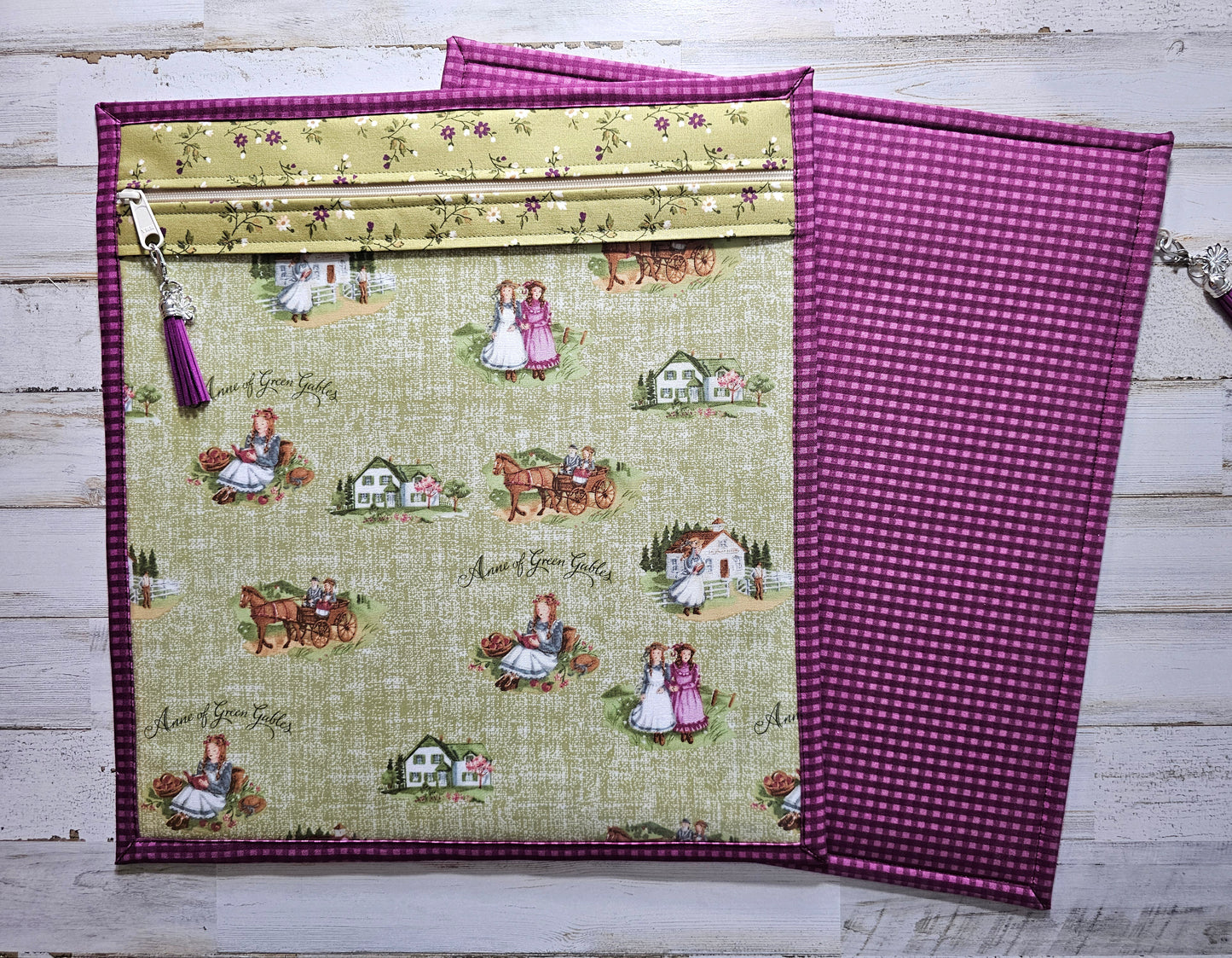 Large Project Bag - 15" x 14" - Vinyl Front - "Anne of Green Gables"