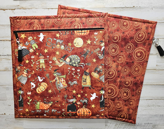 Large All Cloth Project Bag - 15" x 14" - Teresa Kogut "Spooky"