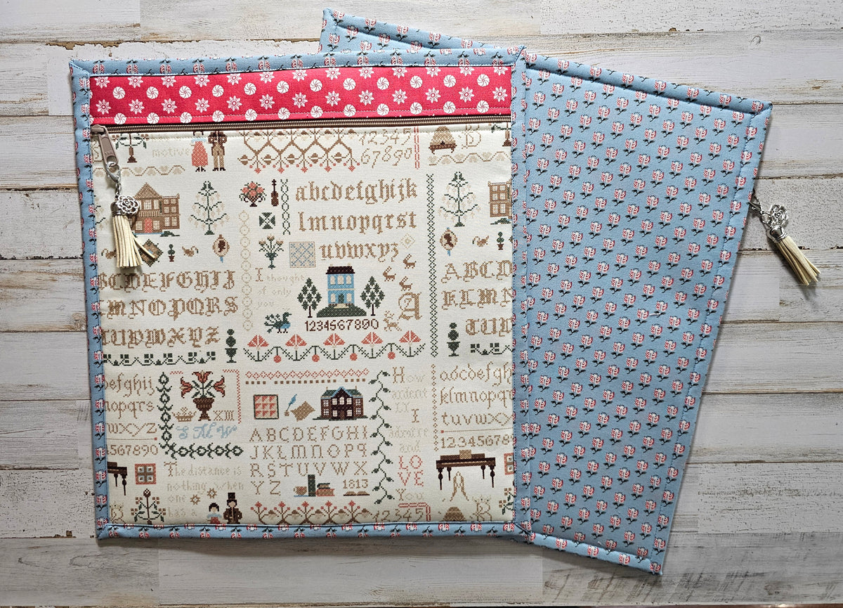 Large All Cloth Project Bag - 15" x 14" - "Pride and Prejudice" Fabric