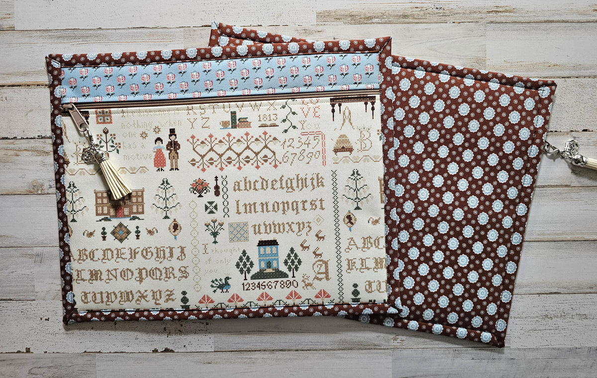 All Cloth Project Bag - 11" x 14" - "Pride & Prejudice" Fabric