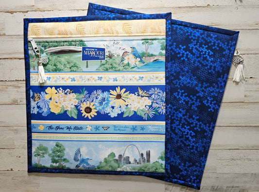 Large All Cloth Project Bag - 15" x 14" - "Missouri"