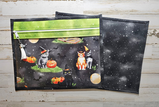 Project Bag 11" x 14" - Vinyl Front - Halloween Cats