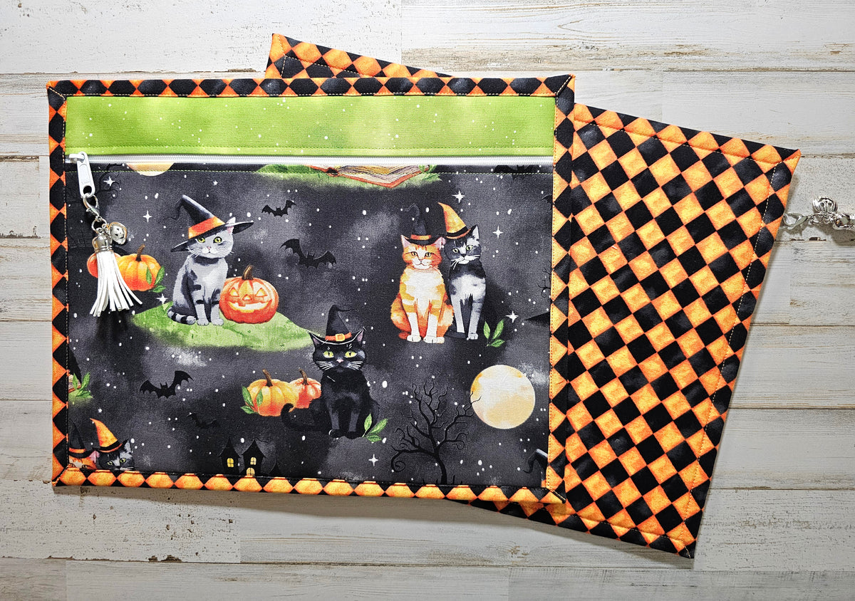 All Cloth Project Bag - 11" x 14" - Halloween Cats