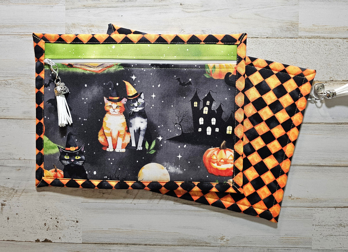 All Cloth Notions Bag - 8" x 11" - Halloween Cats