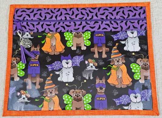 11" x 14" Project Bags - Dogs in costume with back of bag in orange