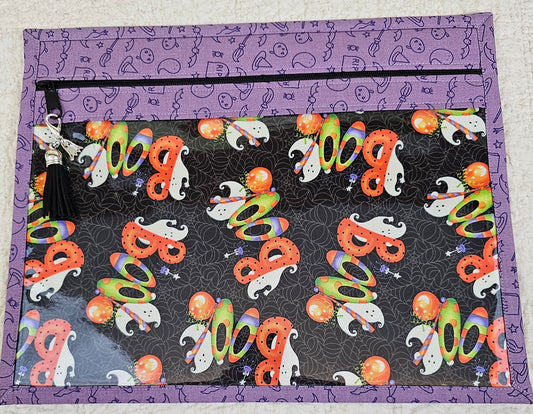 11" x 14" Project Bags - Festive "BOO" with light purple accent and back