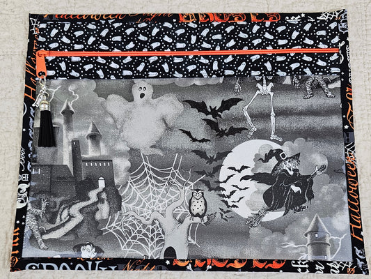 11" x 14" Project Bags - Black & White Halloween with Gost Accent Fabric