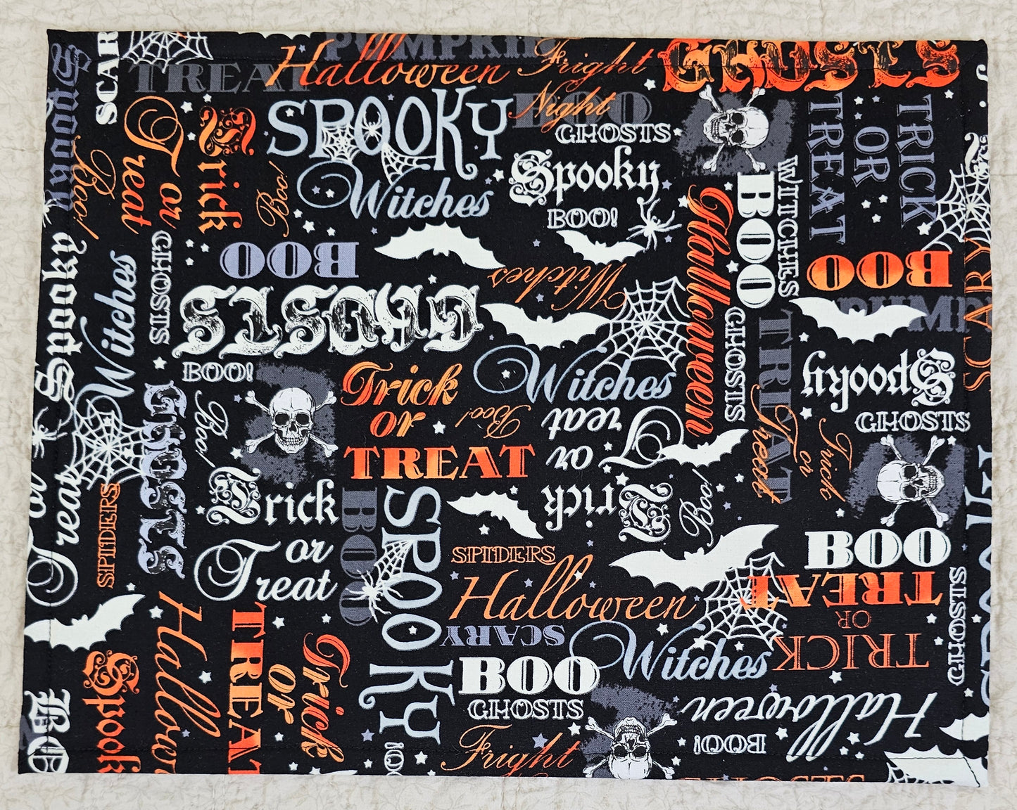 11" x 14" Project Bags - Black & White Halloween with Orange Accent