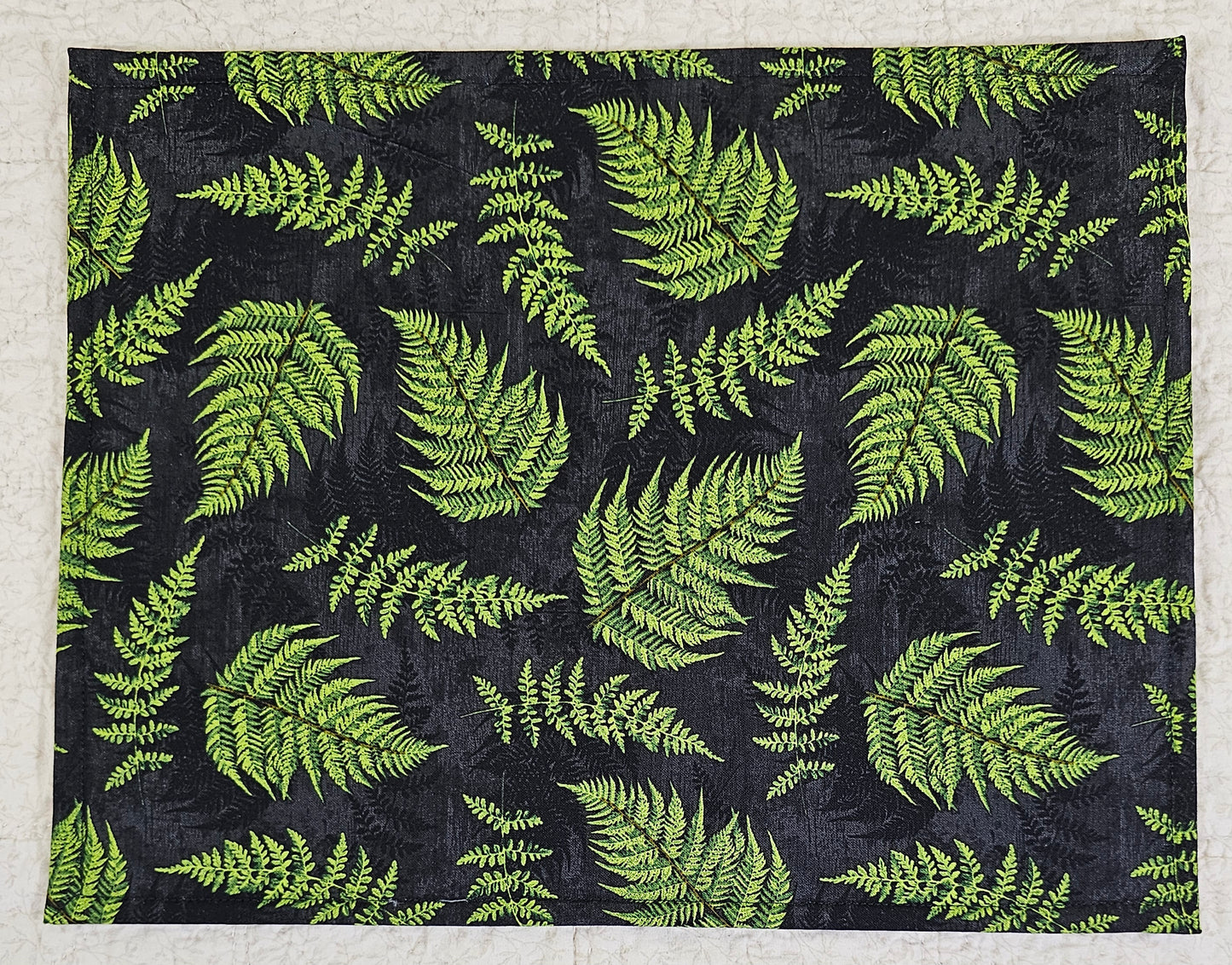 Flowers and Butterflies - with ferns on black back -  11" x 14" Project Bag