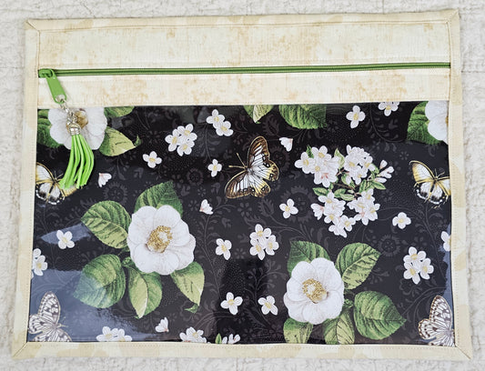 Flowers and Butterflies -  11" x 14" Project Bag