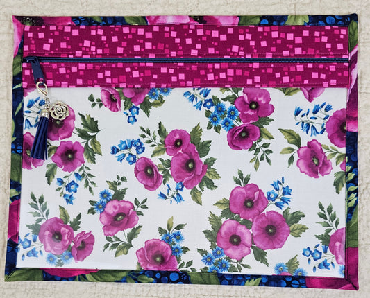 Fuchsia colored flowers -  11" x 14" Project Bag