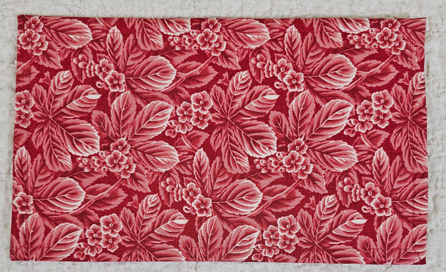 White Fabric and Variations on Red Floral - 6.5" x 11" Pouches