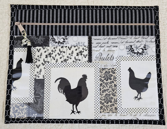 11" x 14" Project Bags - Rooster with Black back and trim