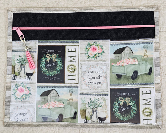 11" x 14" Project Bags - Home Sweet Home with Black Trim